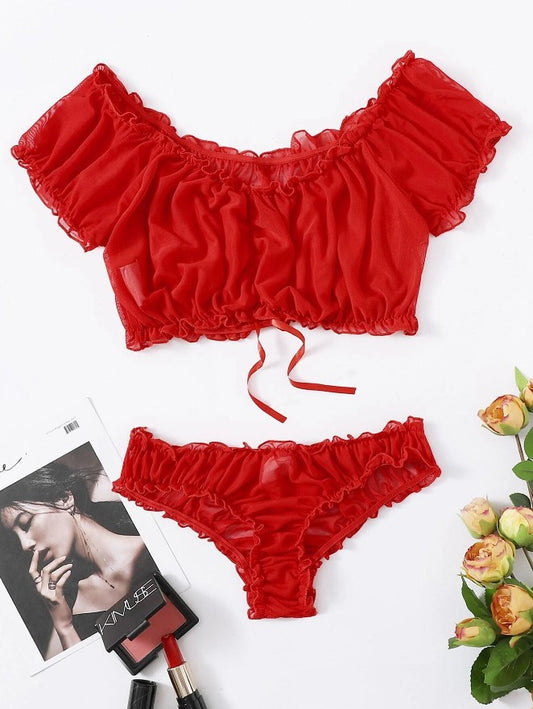 Conjunto de cabestrillo de dos piezas con un solo hombro de lencería sexy europea y americana