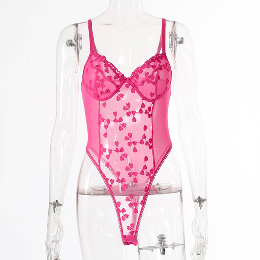 European And American One-Piece Lace Embroidery Sexy Perspective Temptation Sexy Lingerie