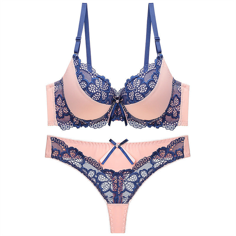 Conjunto de sujetador de estilo europeo y americano, ropa interior Sexy de encaje recogido, estereotipo de moda AB