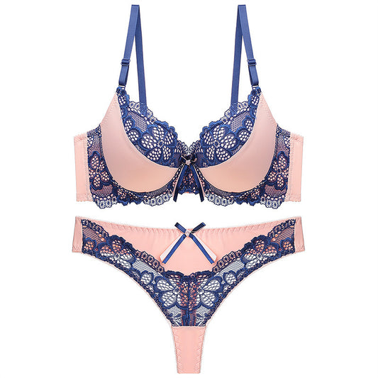Conjunto de sujetador de estilo europeo y americano, ropa interior Sexy de encaje recogido, estereotipo de moda AB