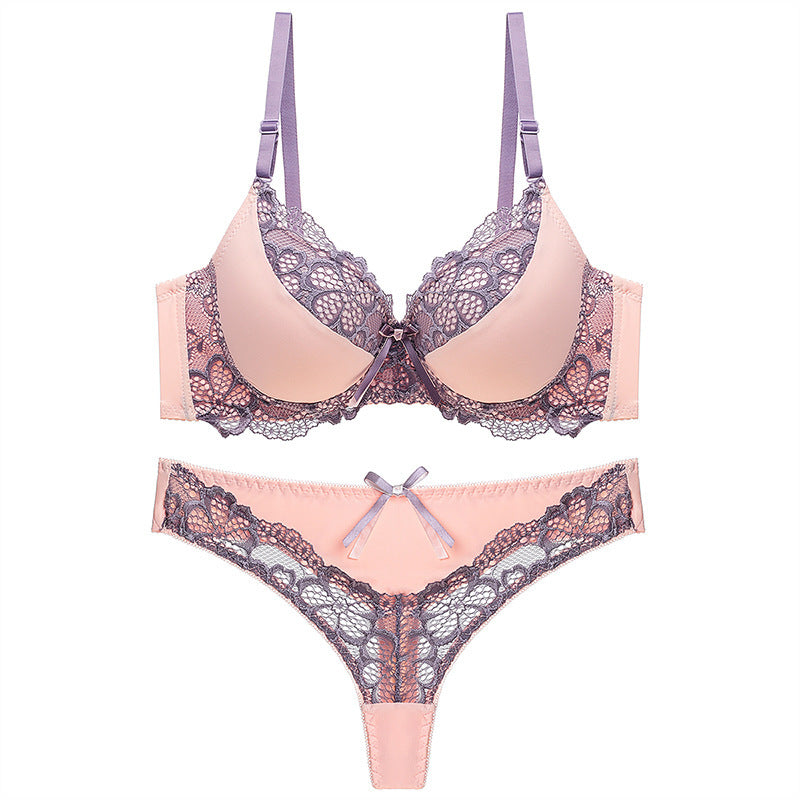 Conjunto de sujetador de estilo europeo y americano, ropa interior Sexy de encaje recogido, estereotipo de moda AB