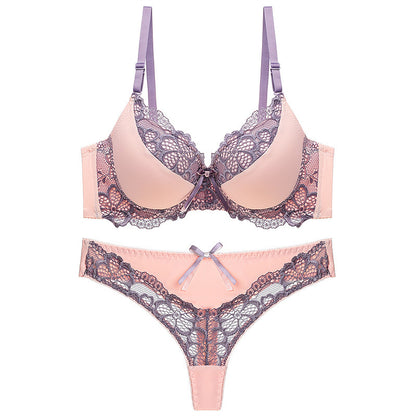 Conjunto de sujetador de estilo europeo y americano, ropa interior Sexy de encaje recogido, estereotipo de moda AB