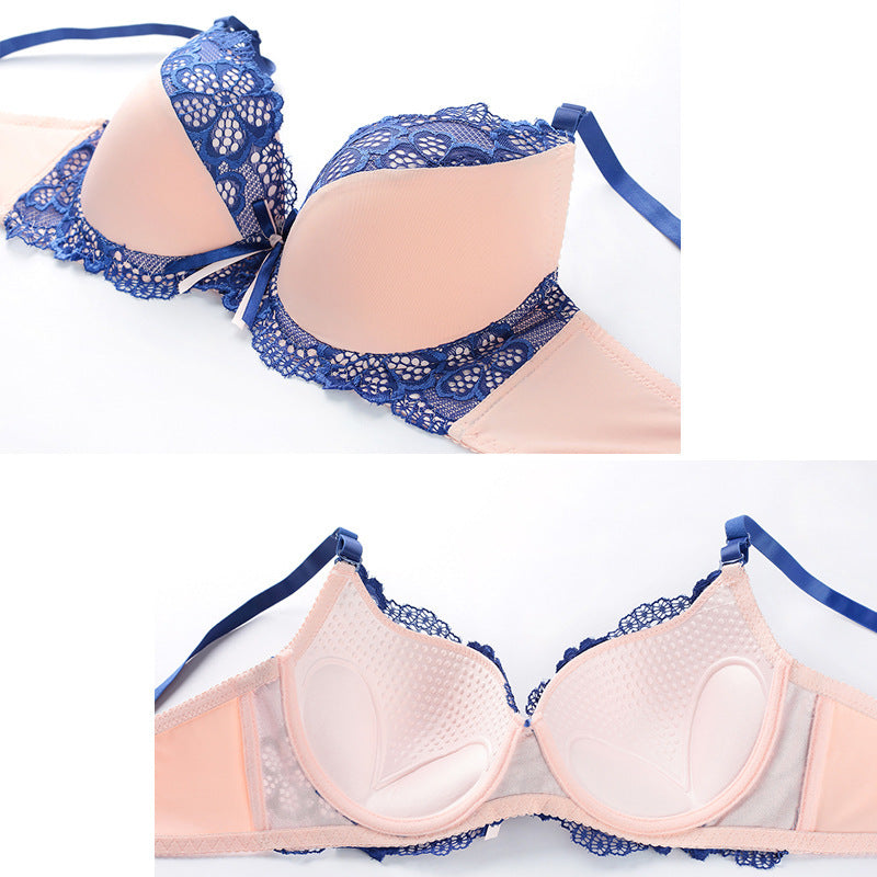 Conjunto de sujetador de estilo europeo y americano, ropa interior Sexy de encaje recogido, estereotipo de moda AB