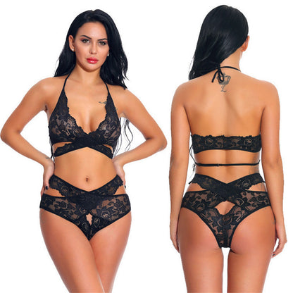 Conjunto de sujetador de encaje sexy de comercio exterior europeo y americano Ropa interior sexy