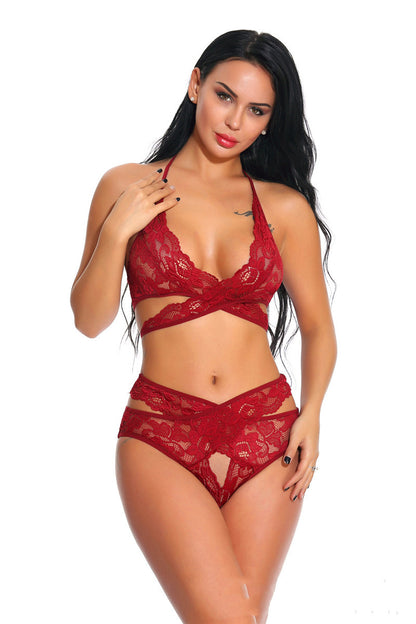 Conjunto de sujetador de encaje sexy de comercio exterior europeo y americano Ropa interior sexy