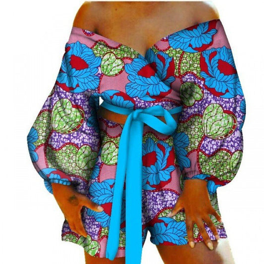 Conjunto de top y pantalones cortos con pajarita sexy Conjunto de 2 piezas