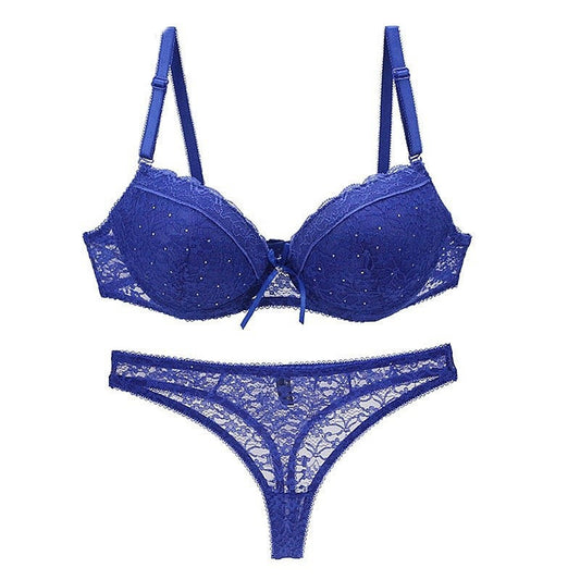 Conjunto de sujetador de encaje sexy Ropa interior de sujetador de mujer súper reunida