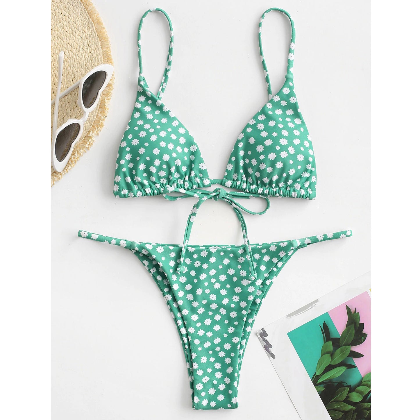 Conjunto de bikini sexy con efecto tie-dye