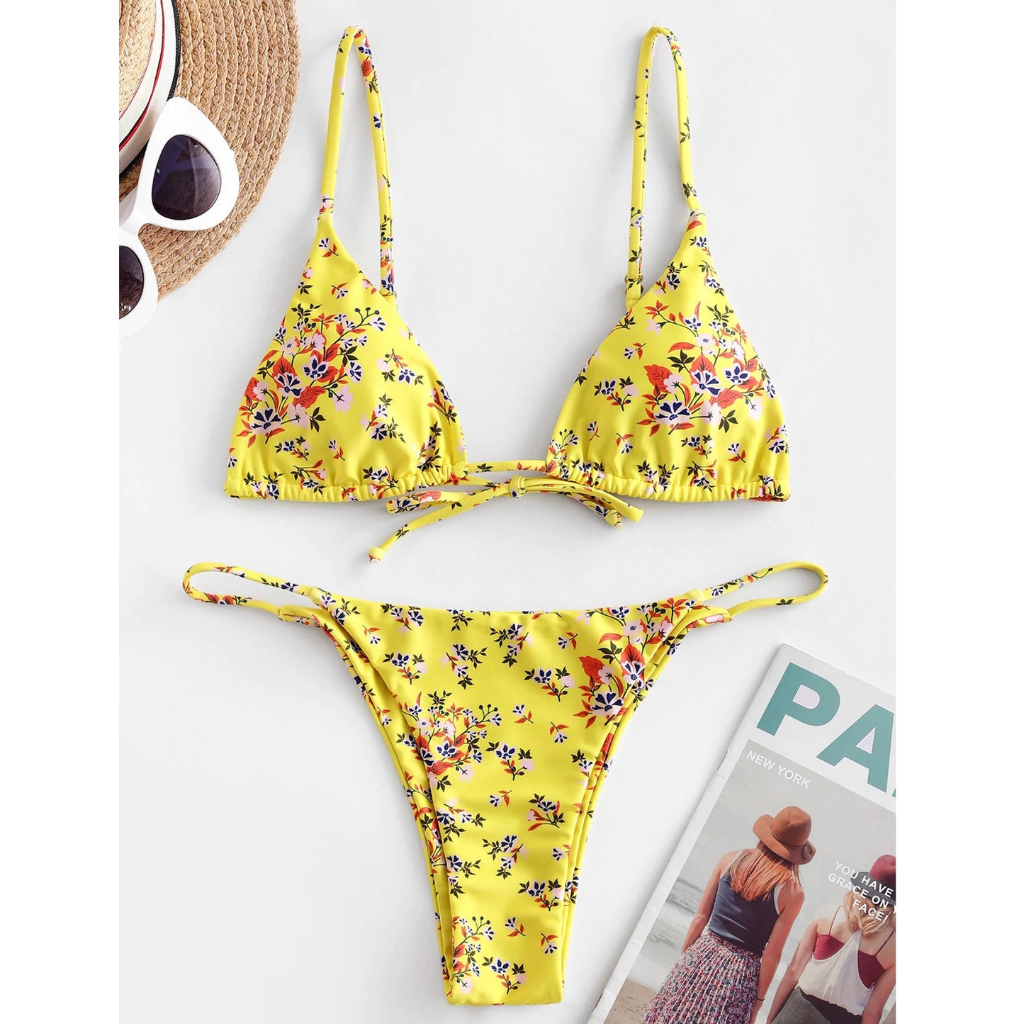 Conjunto de bikini sexy con efecto tie-dye