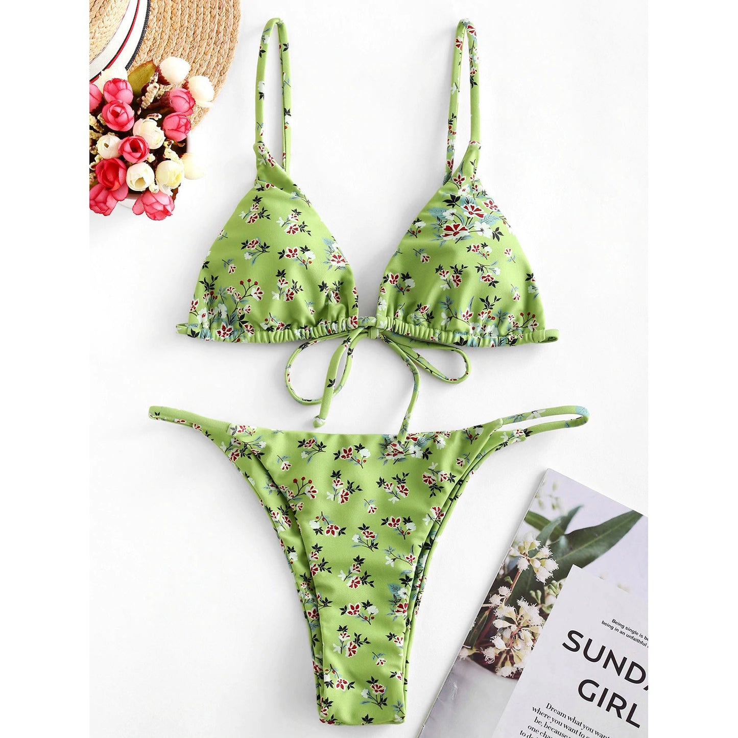 Conjunto de bikini sexy con efecto tie-dye