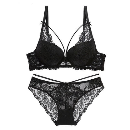 Ensemble de sous-vêtements verts pour femmes, soutien-gorge Push Up, culotte, Lingerie