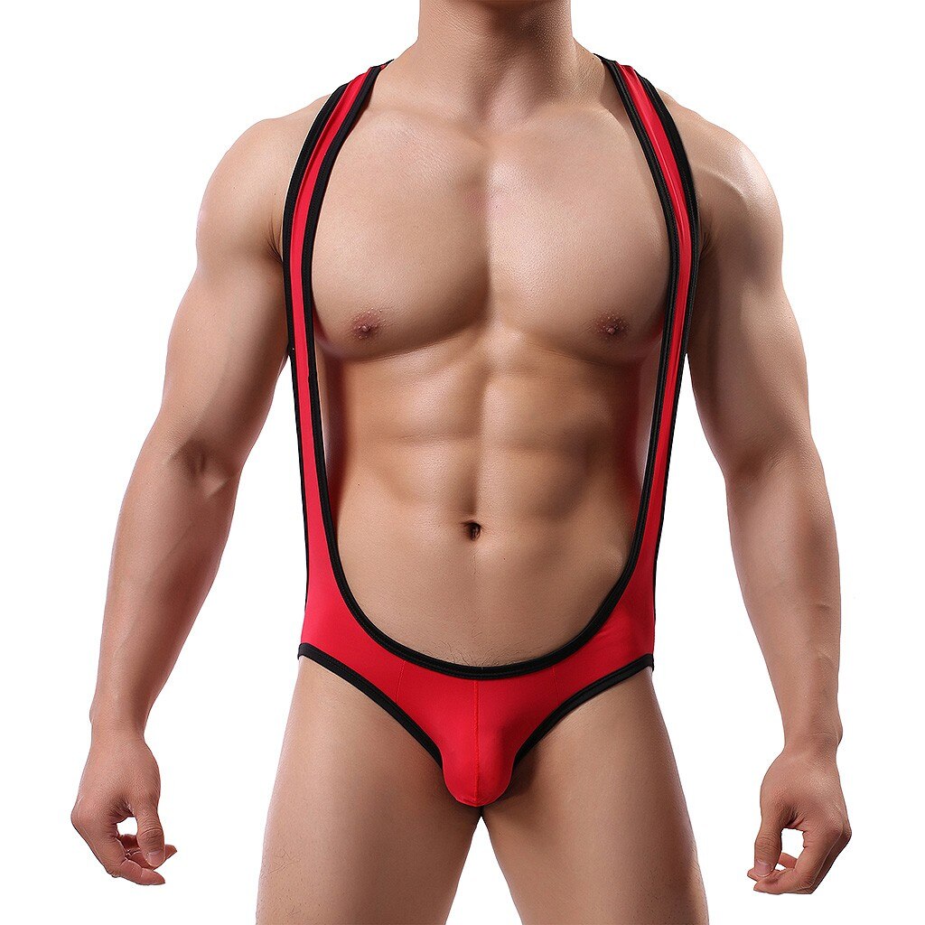 Sous-vêtements siamois en soie glacée pour hommes