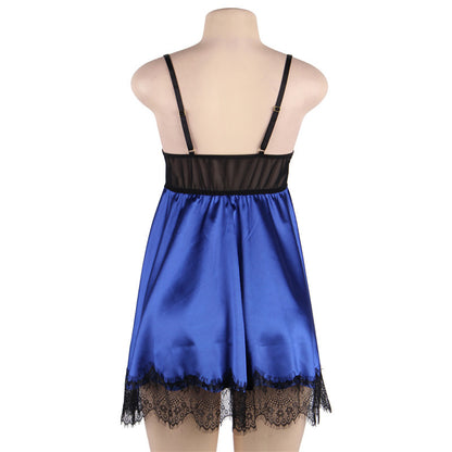 Plus Size Sexy Lingerie Lace Stitching Transparent Lingerie