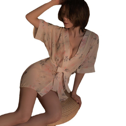 Camisón de gasa estampado a la moda para mujer