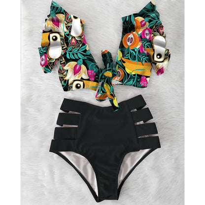 Ensemble bikini sexy 2 pièces taille haute