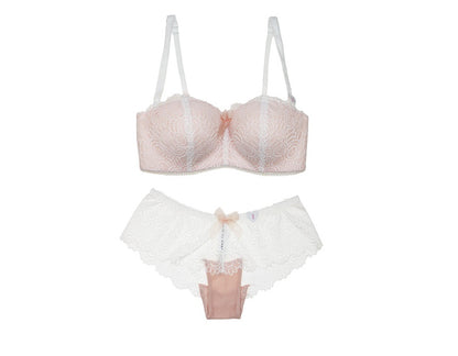 Soutien-gorge Sexy en dentelle sans acier pour femmes, ensemble de sous-vêtements, bandoulière amovible, section fine 