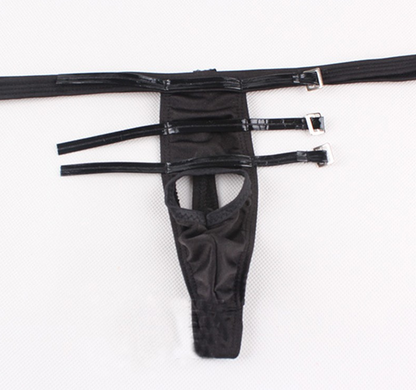 lingerie tentation Homme noir ouverture devant