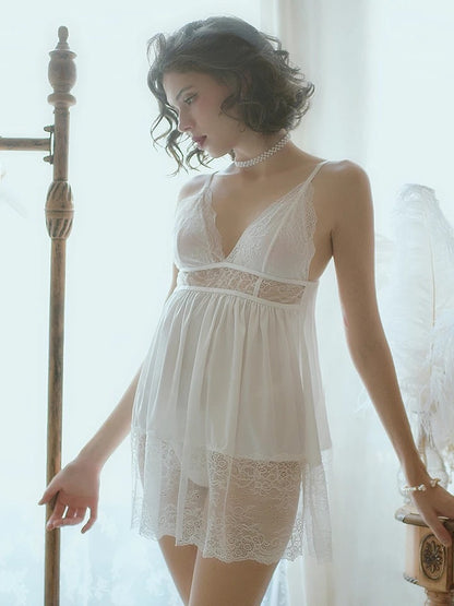 Camisón con tirantes lencería sexy con tanga