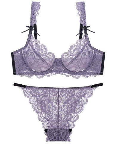 Ensemble de soutien-gorge sexy respirant en dentelle douce ultra-fine