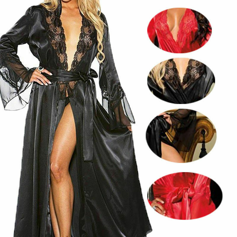 Peignoir de lingerie sexy pour femmes, robe brillante de grands chantiers