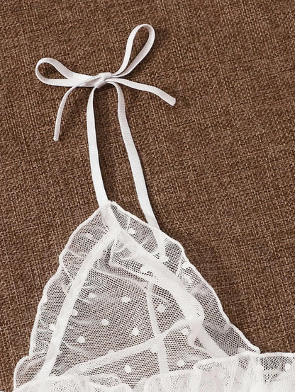 Sexy Lingerie Set Women Lace Beautiful Back Criss Cross Strap Thin French Bra Wireless Bra Triangle Cup Girl