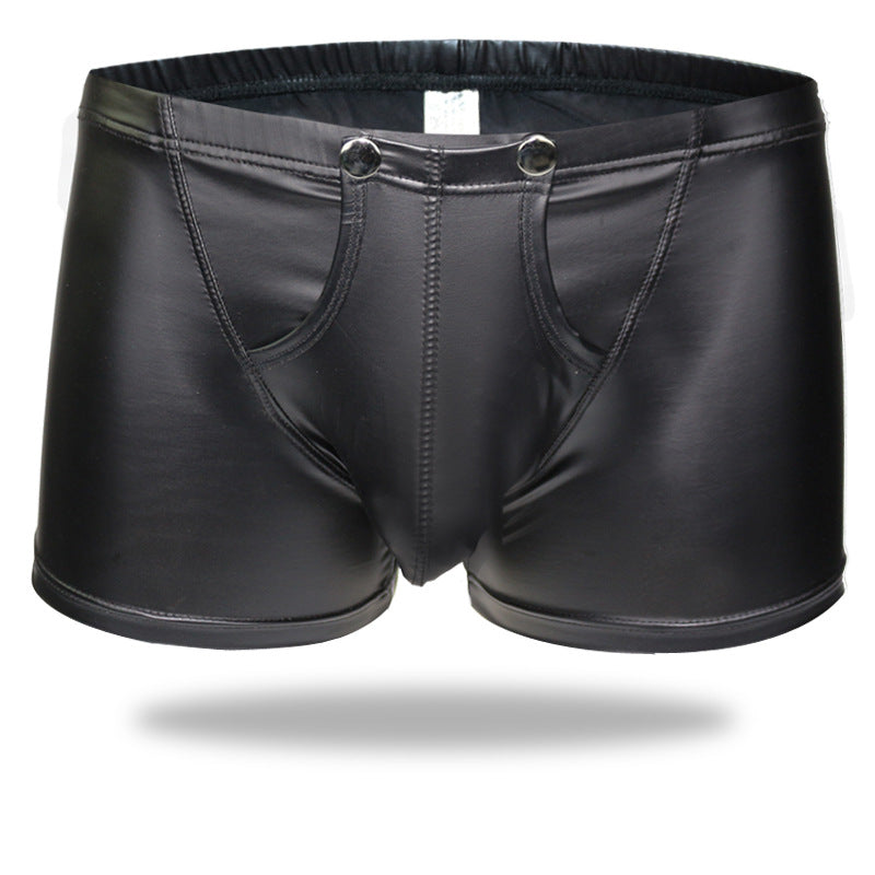 Boxer sexy en cuir verni pour hommes
