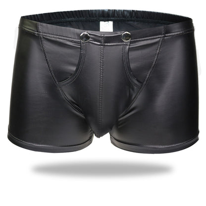 Boxer sexy en cuir verni pour hommes