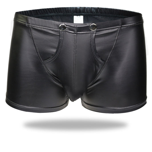 Boxer sexy en cuir verni pour hommes