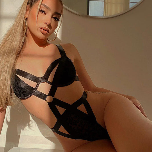 Body de lencería de moda con perspectiva de encaje para mujer