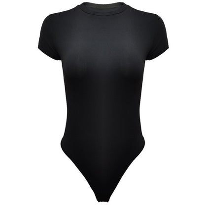 Combinaison moulante Sexy à manches courtes, body d'été de couleur unie, vêtements pour femmes