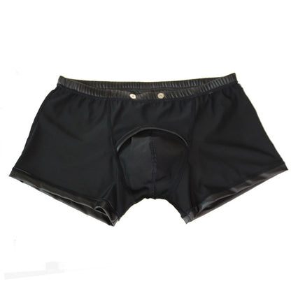 Boxer sexy en cuir verni pour hommes
