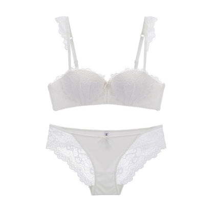 Ensemble soutien-gorge froncé en dentelle sexy