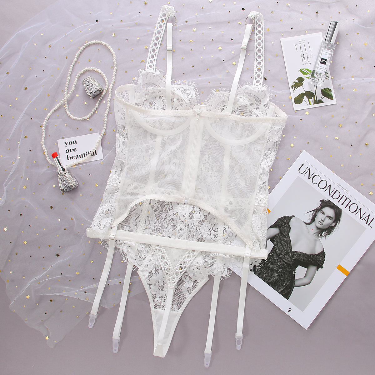 Traje de lencería estampado Nuevo sujetador ultrafino con tirantes para mujer