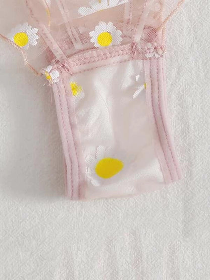 Women Bra Set Retro Ribbon without Steel Ring Lace Thin Girl Japanese Underwear Student Small Chest