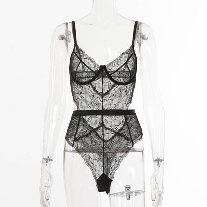 Summer Lace Sexy Slim Waist Jumpsuit Women Spot