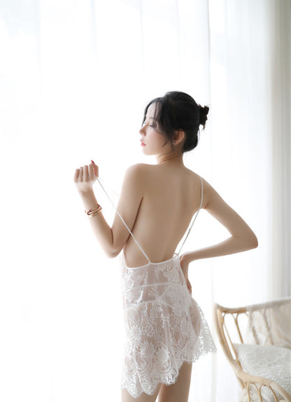 Lencería sexy Camisón con tirantes huecos Pijamas tentación
