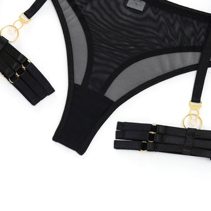 Porte-jarretelles lingerie sexy trois pièces