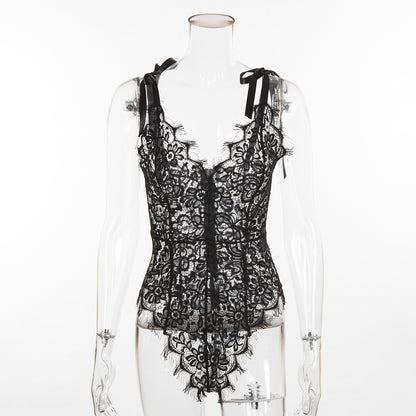 Body en dentelle patchwork pour femmes, lingerie, fermeture éclair au dos, fermeture éclair
