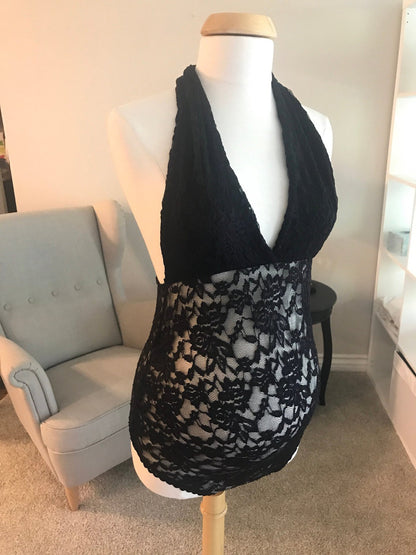 Robe de maternité en dentelle, nouveau Style, Lingerie Sexy, col suspendu, dos nu, dos nu