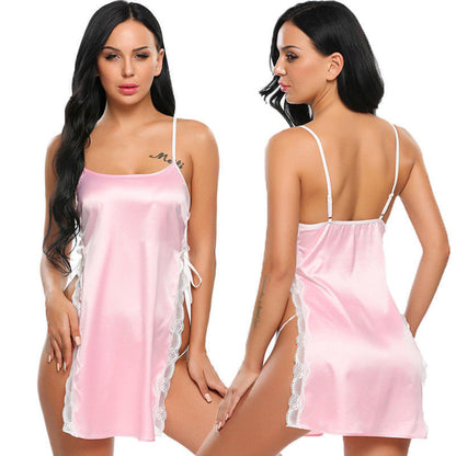 camisón de lencería sexy de seda 