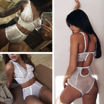 Ensemble de sous-vêtements deux pièces fendus en fil de soie, sexy, Europe et états-unis