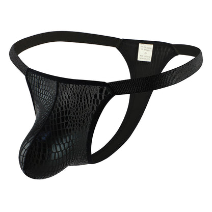 Sous-vêtements pour hommes motif Crocodile brillant, grand sac convexe en U, dos en T respirant