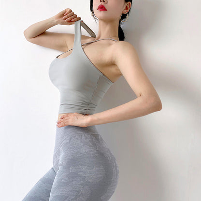 Gilet de sport à bretelles croisées pour femmes, Lingerie Sexy