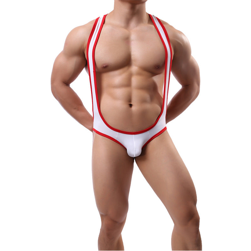 Sous-vêtements siamois en soie glacée pour hommes