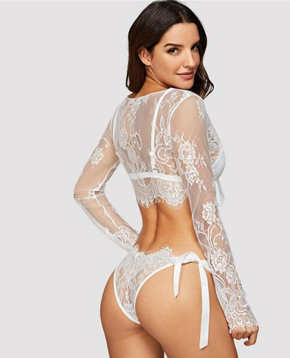 Blusa de playa de lencería sexy de encaje