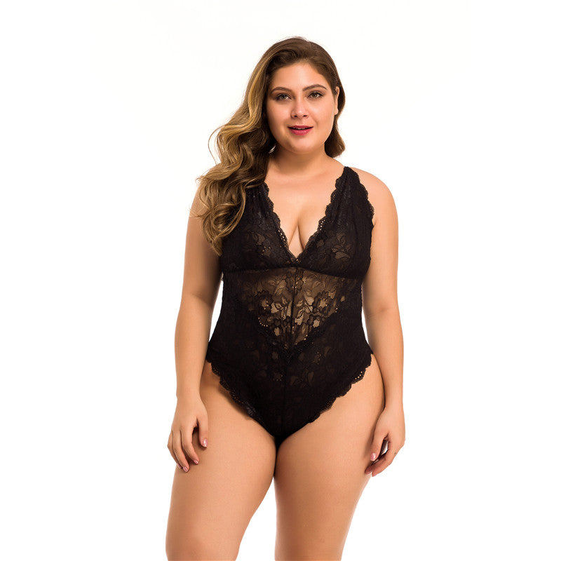 Lingerie sexy en maille de dentelle de grande taille