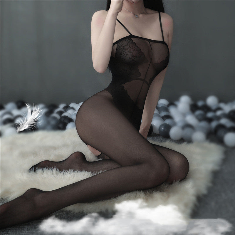 Uniforme de lingerie sexy élégant jacquard faux une pièce