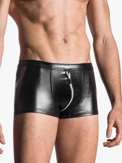 Men's Matte Leather T-Shirt Tights Performance Clothes Nightclub