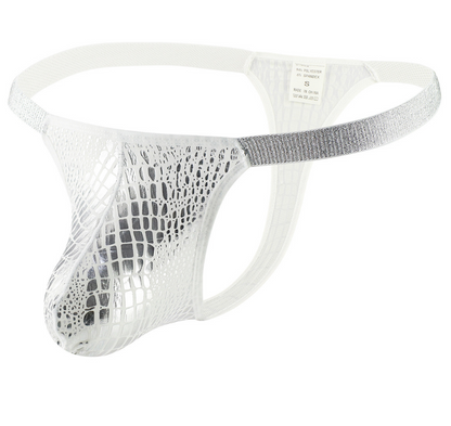 Sous-vêtements pour hommes motif Crocodile brillant, grand sac convexe en U, dos en T respirant