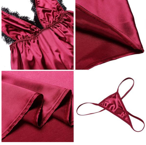 Pijamas color caramelo con explosiones de lencería sexy.
